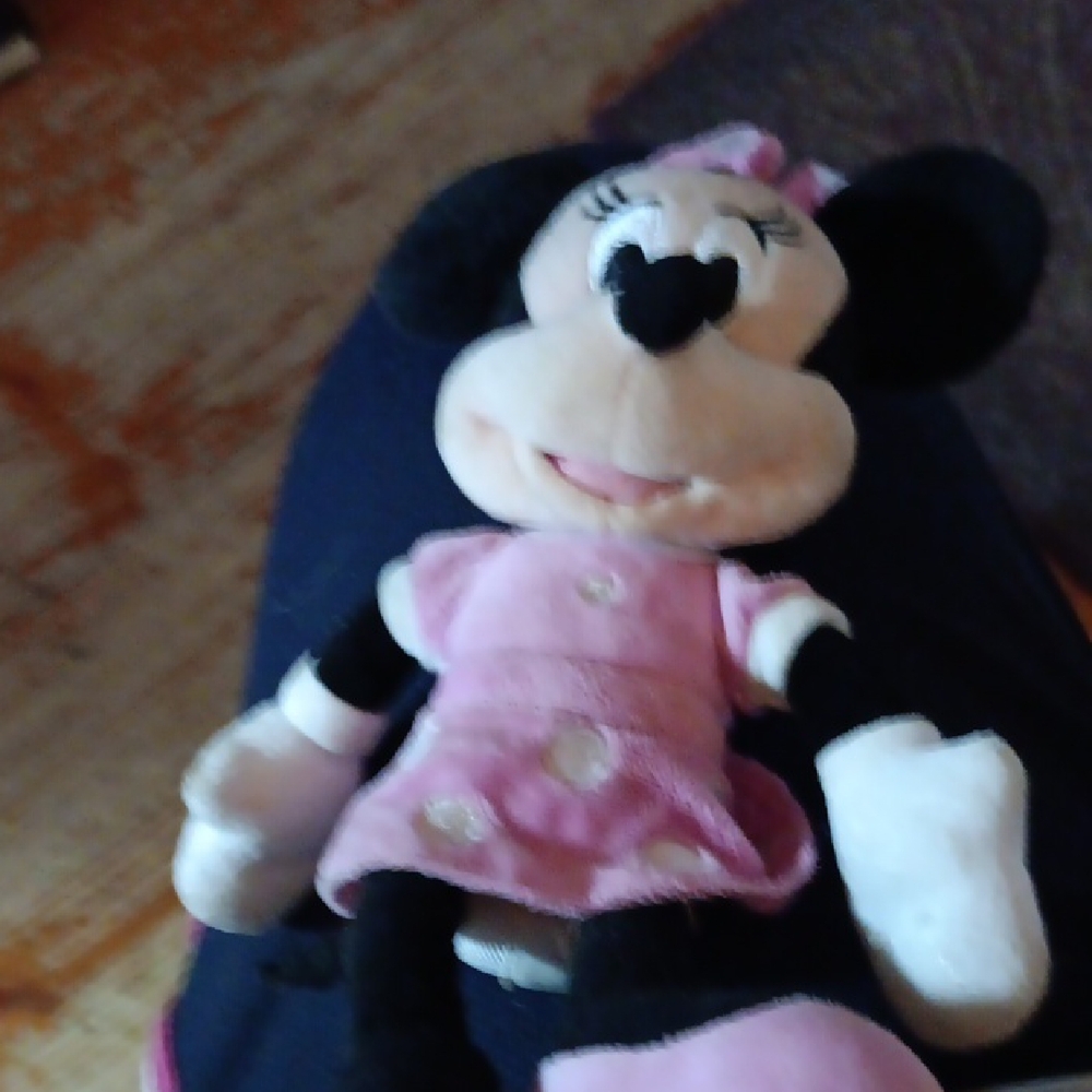 Pink and Black Plush Mini Mouse Toy